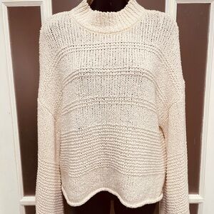 Topshop Off-White Mock Neck Sweater